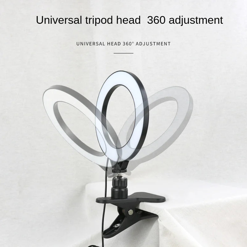Clip-on ring light lighting kit, phone selfie light, 3-stop webcam, photography accessories, auto projection, 6-inch fill light Deals 4 U  Streaming Equipment Deals 4 U