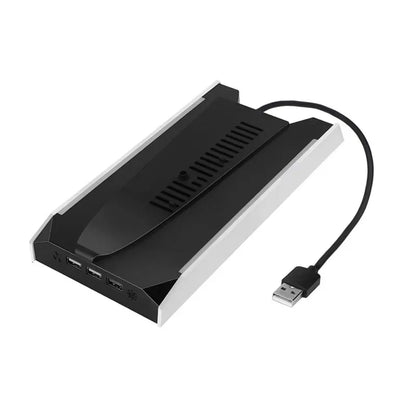 For PS5 Slim/PS5 Pro Vertical Cooling Stand Base RGB VR Headset Controller Charger Dock Station W/ 3-Speed Cooling Fan For PS5