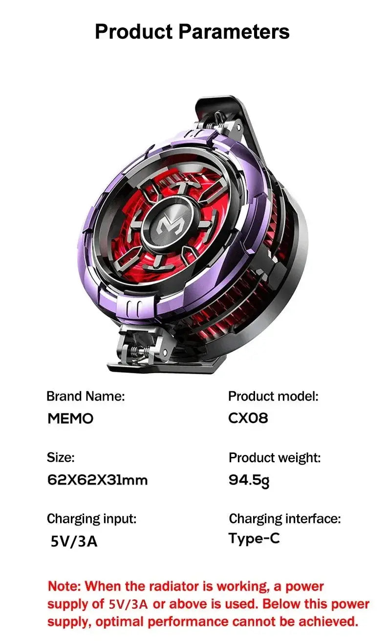 MEMO CX08 Pro Mobile Phone ICE Semiconductor Magnetic Frozen PUBG Game Cooler for IOS Universal Phone Cooling Radiator Deals 4 U  Mobile Gaming Deals 4 U