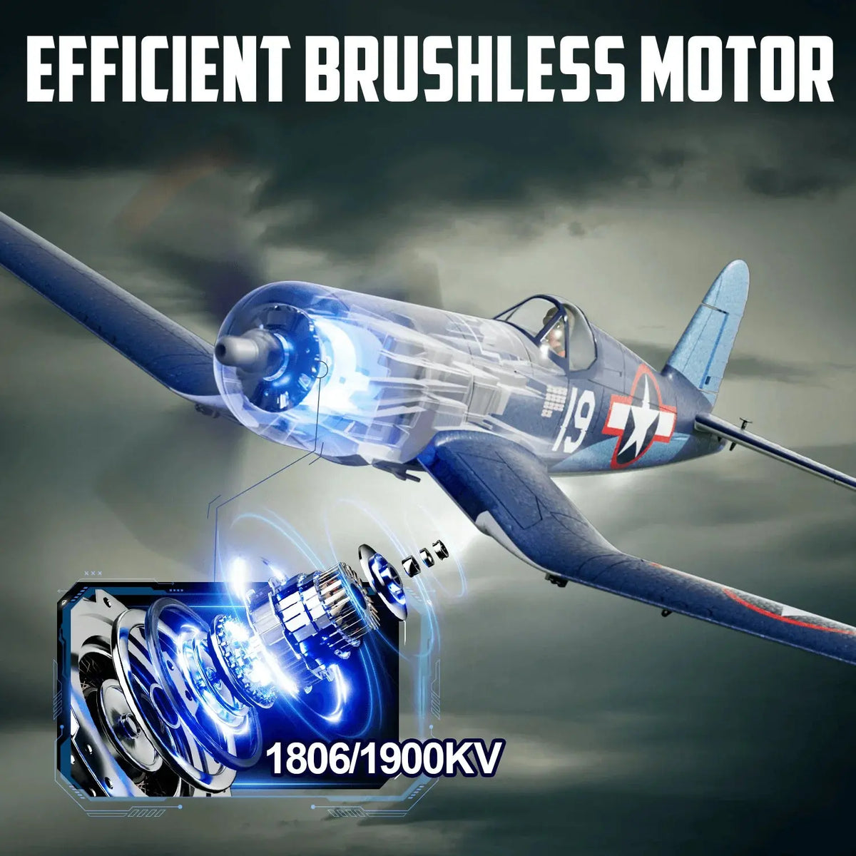 Volantexrc Brushless 500mm F4U Corsair RC Planes for Adults,Upgraded 4-CH RTF RC Plane,One-Key Aerobatic,Ideal for Outdoors Gift Deals 4 U  Gaming Accessories Deals 4 U
