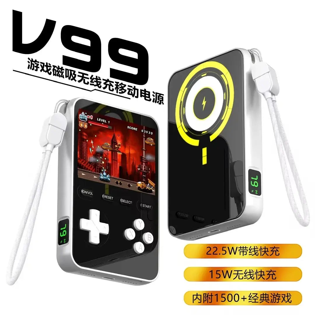 Mini Game Console Thin Magnetic Wireless Power Bank 5000mAh Portable Fast Charging External Battery For iPhone 16 Samsung Deals 4 U  Mobile Gaming Deals 4 U