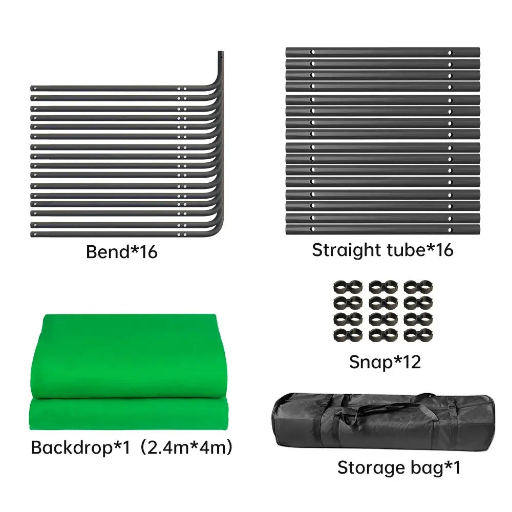 SH 2.4x4M Background Stand Frame With Photography Green Screen Backdrops  Photography Background Support Studio Light Tripod Deals 4 U  Streaming Equipment Deals 4 U