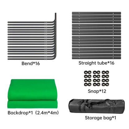SH 2.4x4M Background Stand Frame With Photography Green Screen Backdrops  Photography Background Support Studio Light Tripod Deals 4 U  Streaming Equipment Deals 4 U