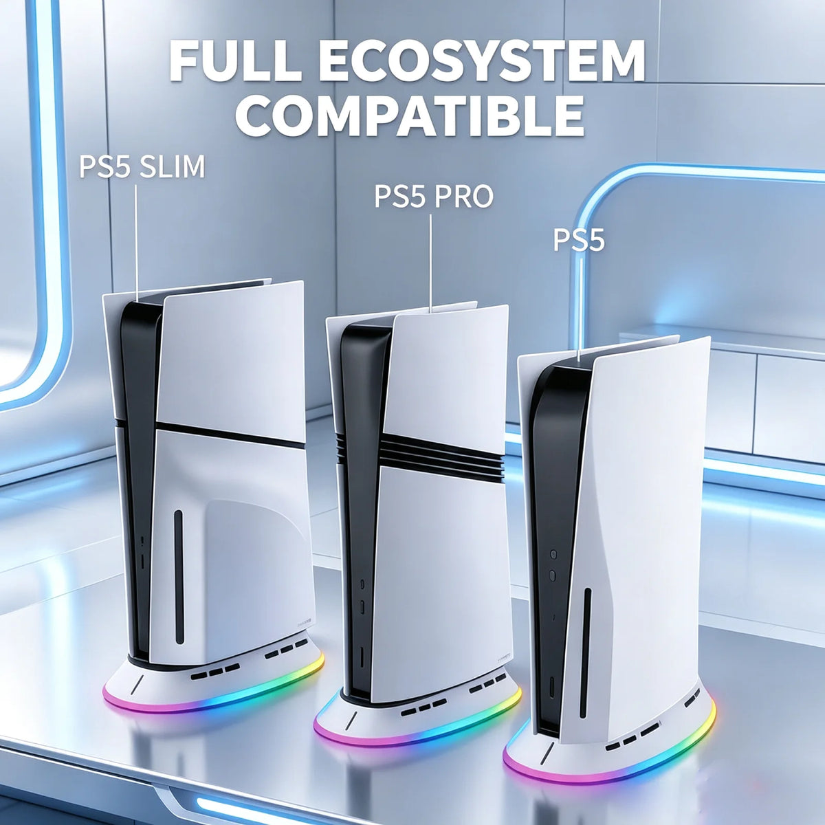 Dual Fan Cooling Station for PS5 PS5 Slim PS5 Pro RGB Console Cooler High Efficiency USB Powered Gaming Accessories