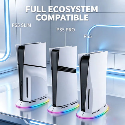Dual Fan Cooling Station for PS5 PS5 Slim PS5 Pro RGB Console Cooler High Efficiency USB Powered Gaming Accessories
