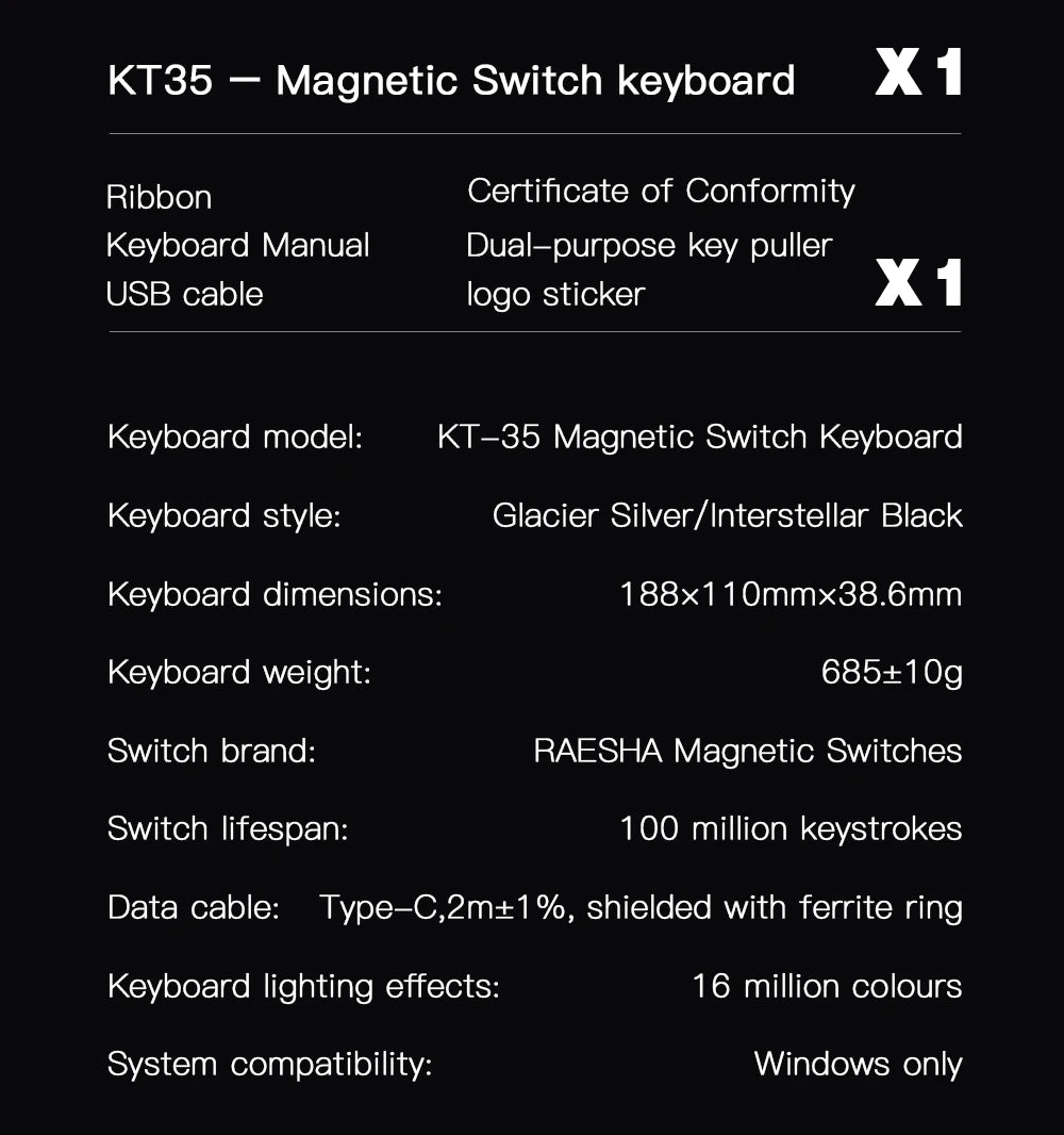 Darmoshark KT35 Mechanical Gaming Keyboard Aluminum Alloy One-Handed Keypad Magnetic Axis Wired Hot Swap Keyboard Macro Driver Deals 4 U   Deals 4 U
