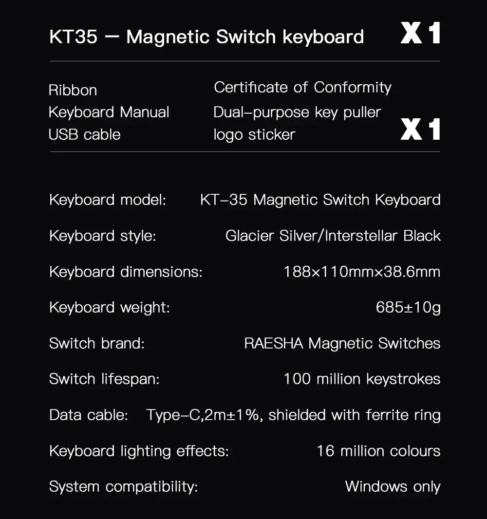 Darmoshark KT35 Mechanical Gaming Keyboard Aluminum Alloy One-Handed Keypad Magnetic Axis Wired Hot Swap Keyboard Macro Driver Deals 4 U  Streaming Equipment Deals 4 U