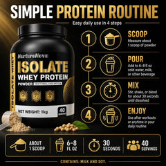 NurtureNova Isolate Whey Protein Powder 1kg, High Nutrition Fitness Drink Mix, 40 Servings, Workout & Daily Support Formula Deals 4 U   Deals 4 U