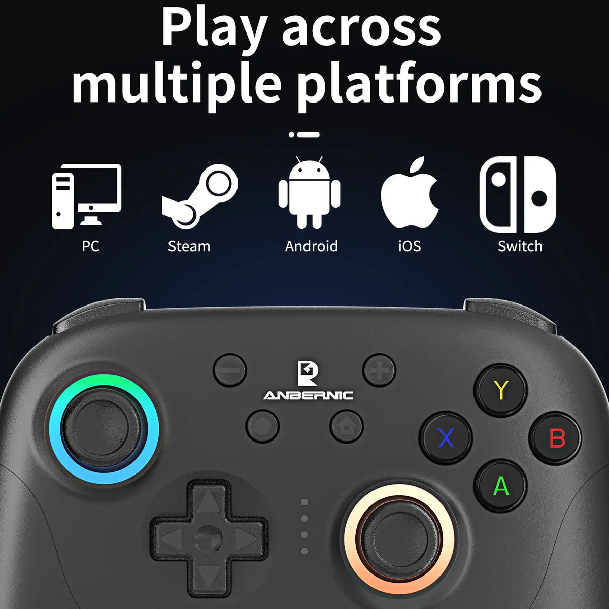 ANBERNIC RG P01 Retro Games Controller Wired/Wireless Bluetooth RGB Hall Effect Joystick XBOX Gamepad for PC Android IOS Steam Deals 4 U   Deals 4 U