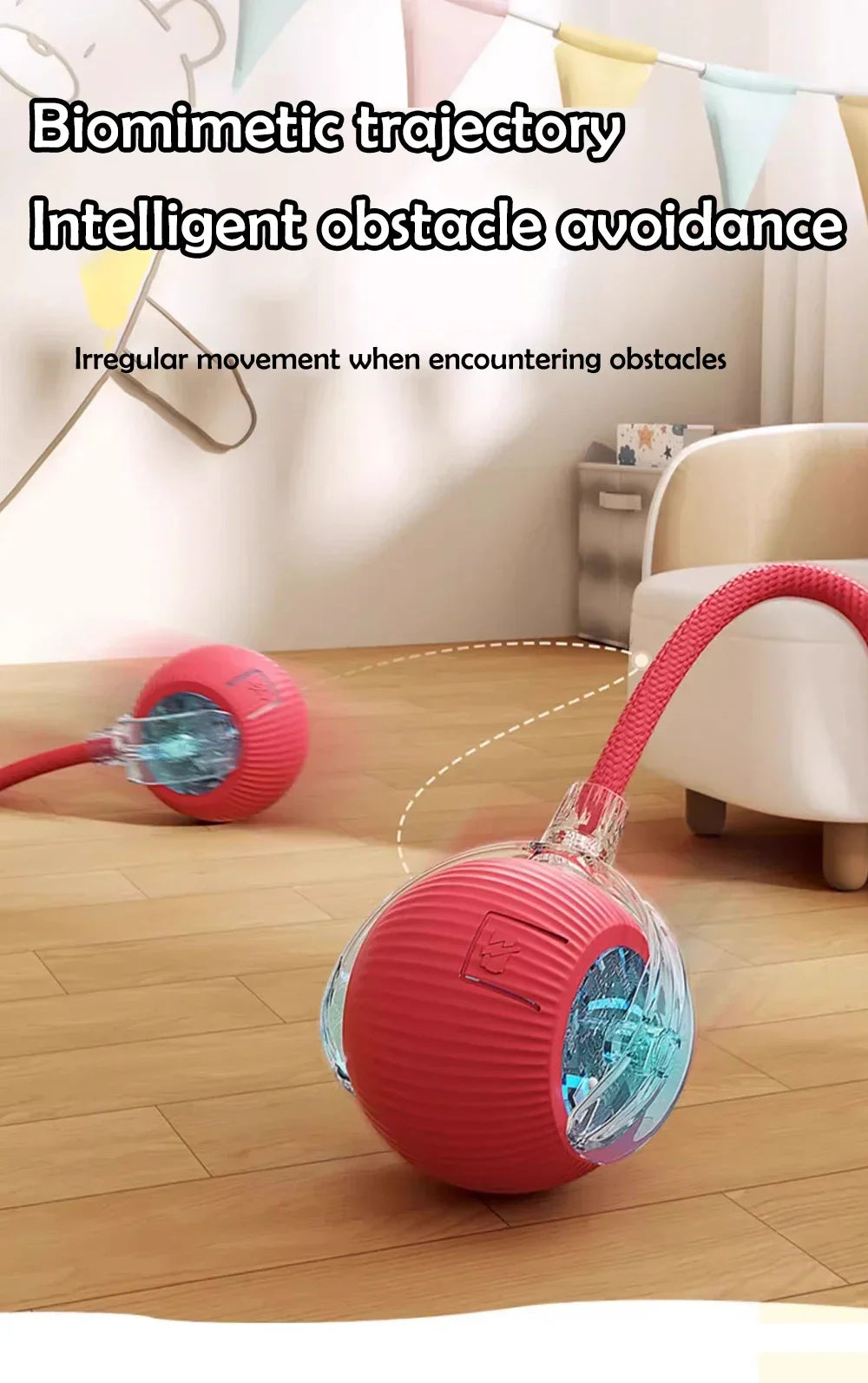 1~3pcs Cat Interactive Ball Toy Automatic Rolling Ball Tail Rechargeable Smart Pet Electric Toy Dog Cat Training Imitate Mouse Deals 4 U   Deals 4 U