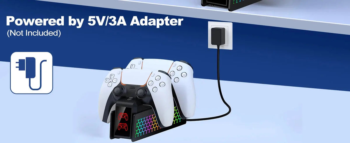 For PS5 Controller Charger DualSense Charging Station Dual Charging Dock Charger Stand for PlayStation5 Wireless Game Controller Deals 4 U  Console Accessories Deals 4 U