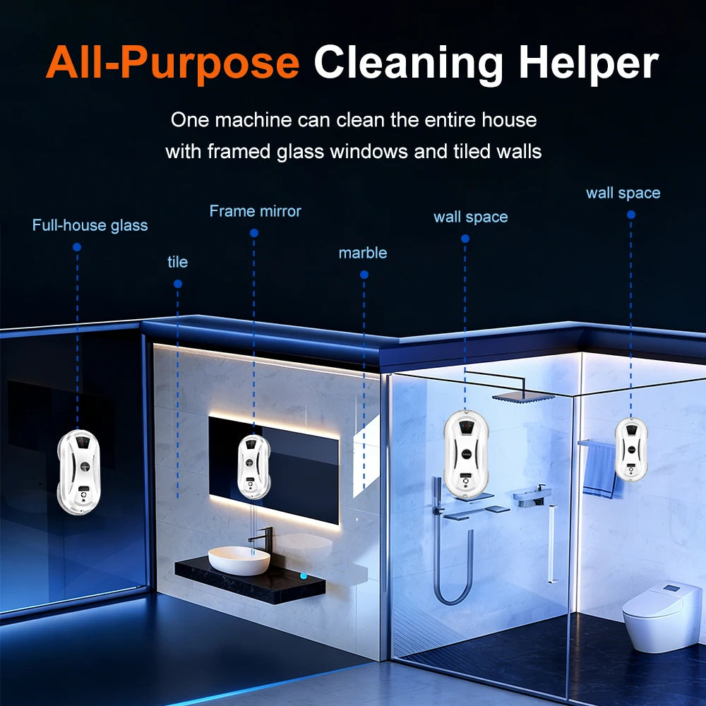 PuRuiKai Household Window Automatic Water Spray Cleaning Robot,With Intelligent Edge Detection System,Robot Glass Cleaner Deals 4 U   Deals 4 U