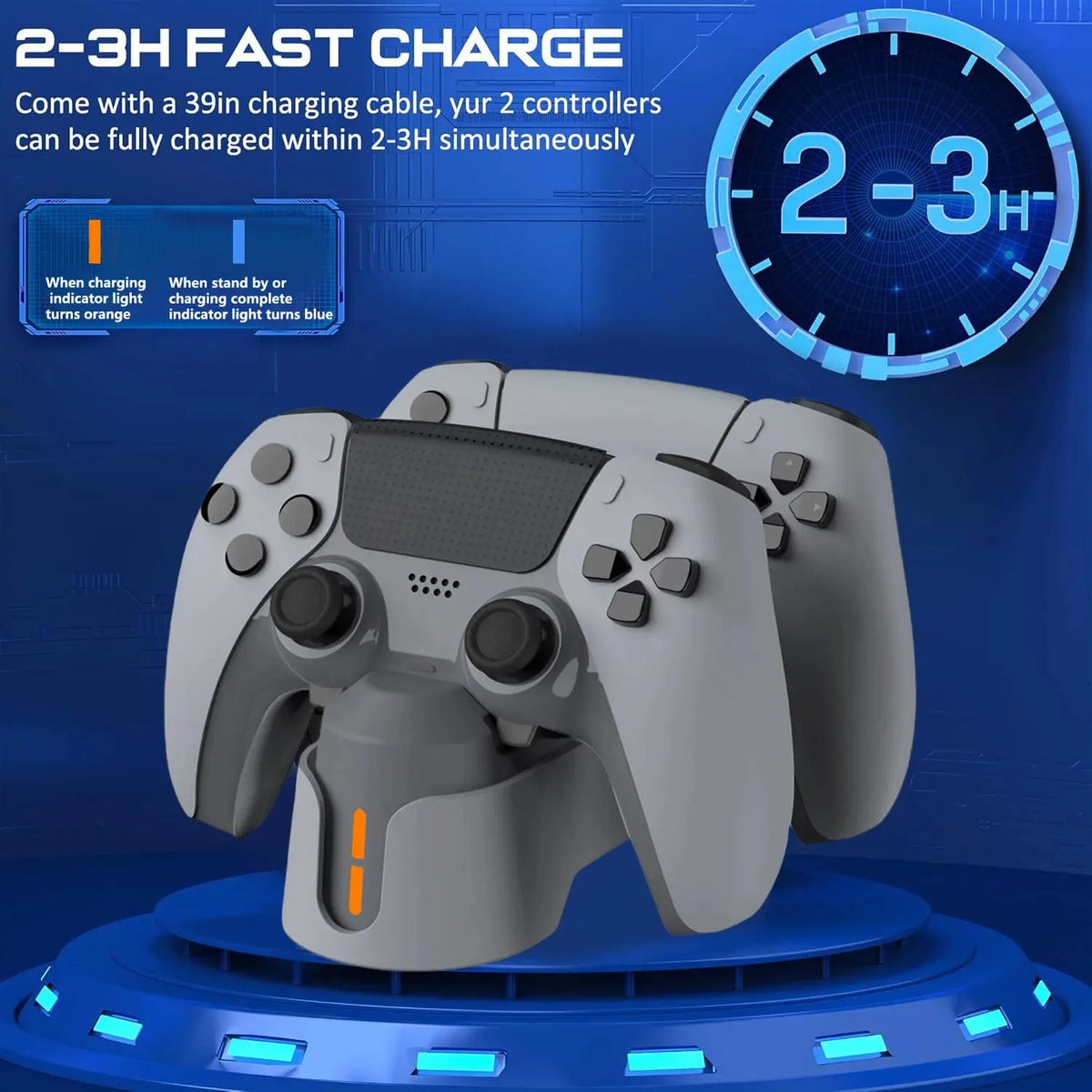 Controller Charger Station for PS5 Dualsense Controllers/Edge Controller Fast Dual Controller Stand Charger For PS5 Controller Deals 4 U  Console Accessories Deals 4 U