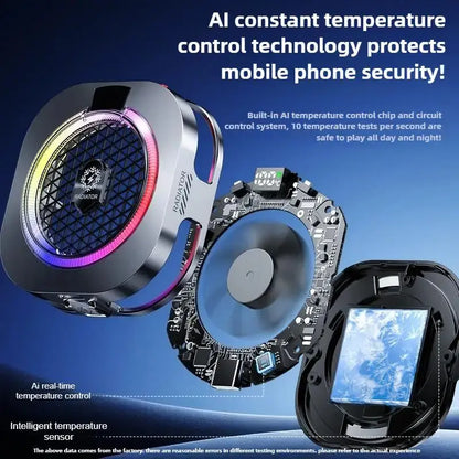 NEW TH16 Pro Mobile Cooler 24W Magnetic/Back-clip Ice Cooling Radiator Digital Display RGB Light Gaming Temperature Control Deals 4 U  Mobile Gaming Deals 4 U