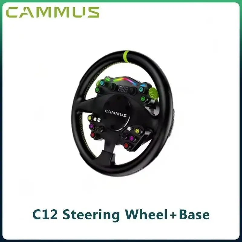 CAMMUS C12 with LC100 pedals kit C12 Direct Drive Steering Wheel Global First includes two T-shaped base flanges Deals 4 U  Gaming Accessories Deals 4 U