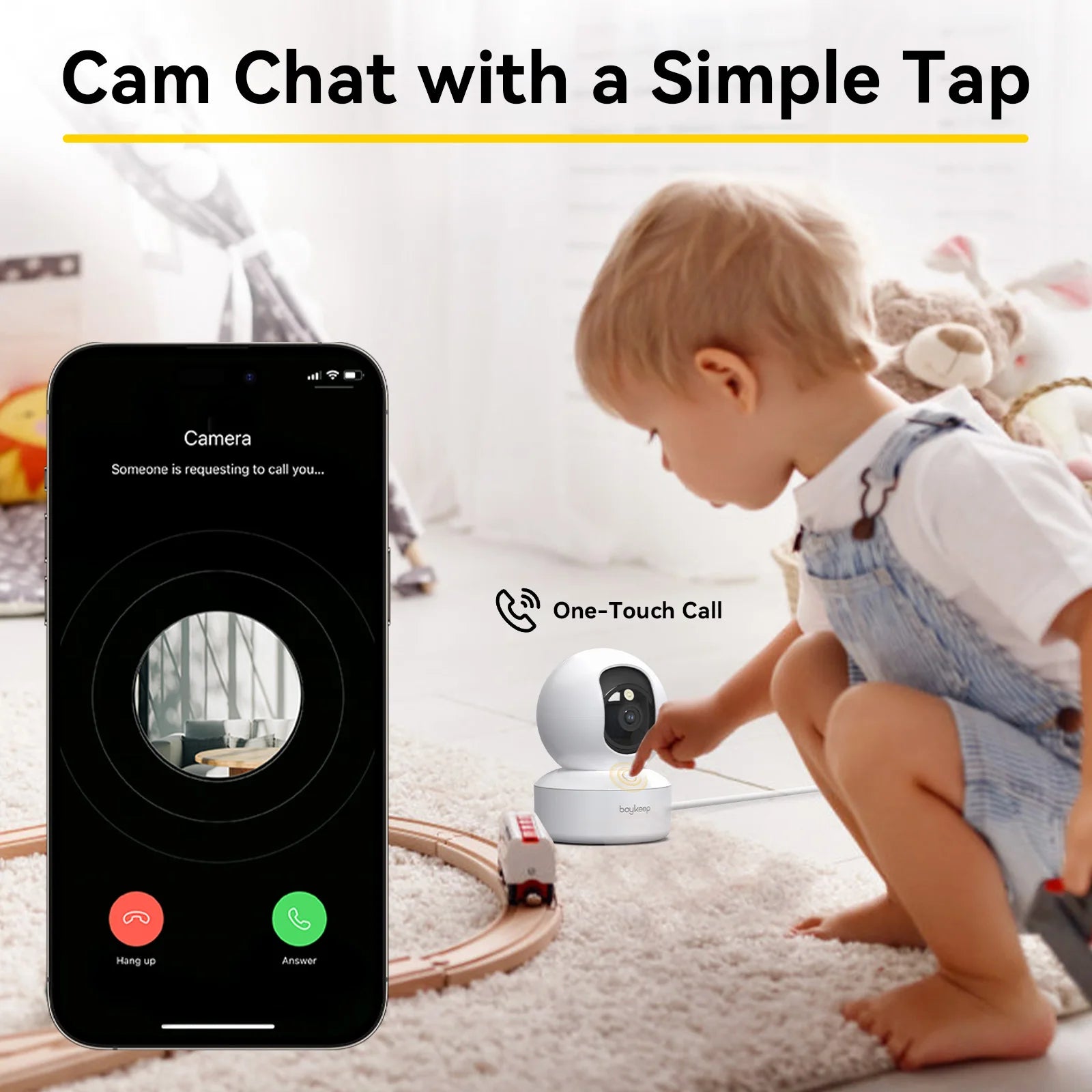 Boykeep 2K Pet Dog Camera with Phone App, 5G/2.4GHz WiFi Indoor Security Baby Camera, 360° Pan & Tilt, 2-Way Audio, Night Vision Deals 4 U   Deals 4 U