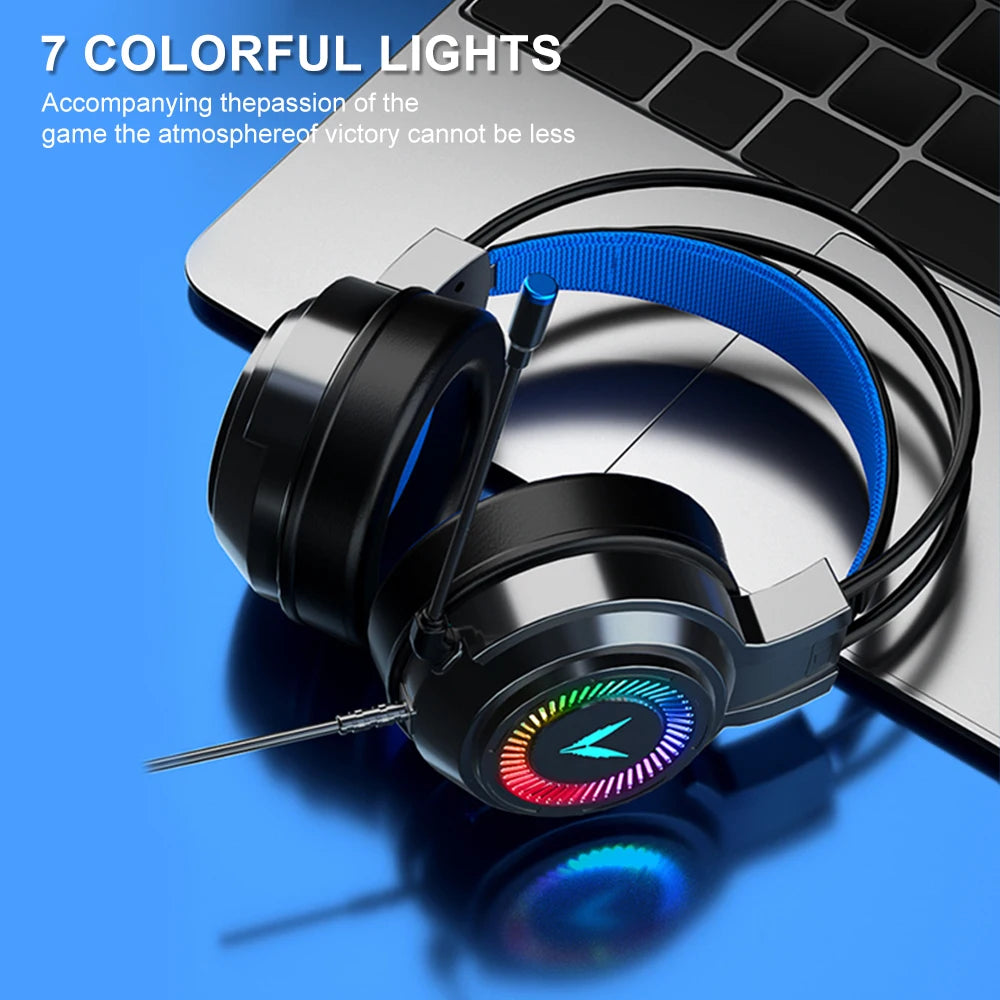 G58 G60 Gaming Headset 7.1 Stereo SVirtual Surround Bass Earphone Headphone with Mic LED Light for Computer PC Gamer Foldable
