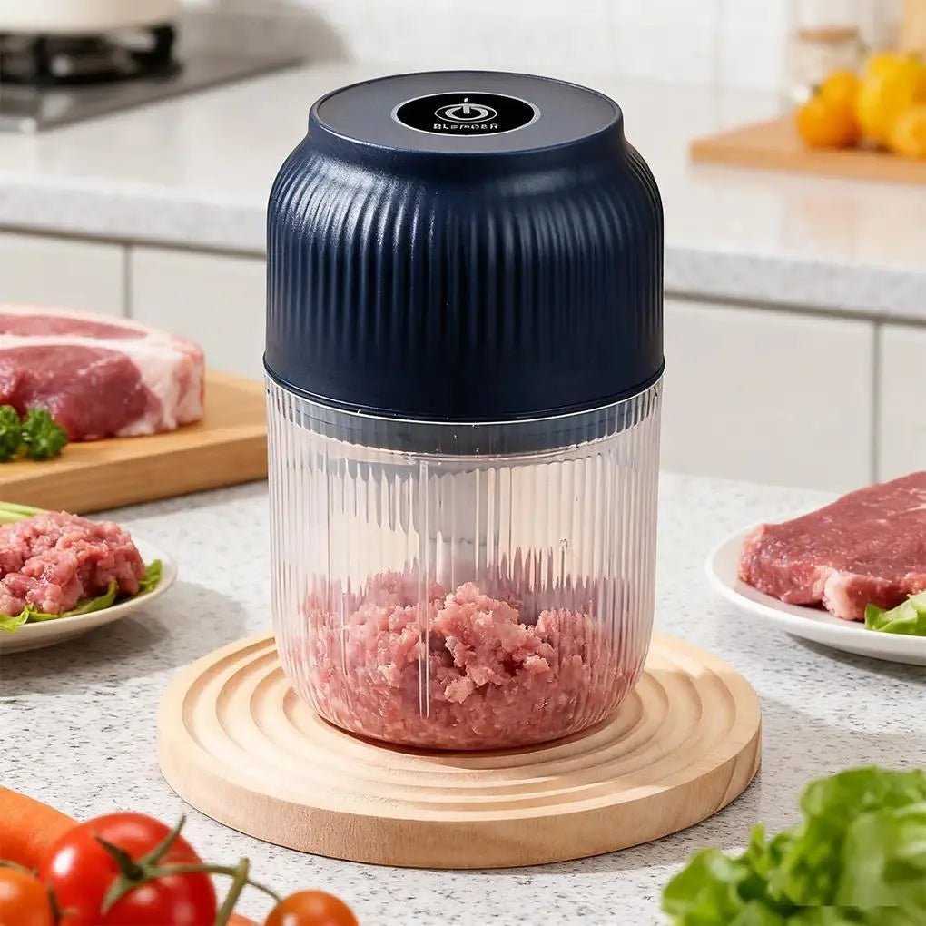 1pcs Electric Garlic Chopper, 4 Sharp Blades，Portable Veggie Chopper, 300ML Garlic Grinder Masher Onion Chopper, Blender to Vegetable, Cordless Food Processor for Ginger, Chili, Fruit, Meat, Spices, Beans, etc Deals 4 U  Smart Home Gadget Deals 4 U