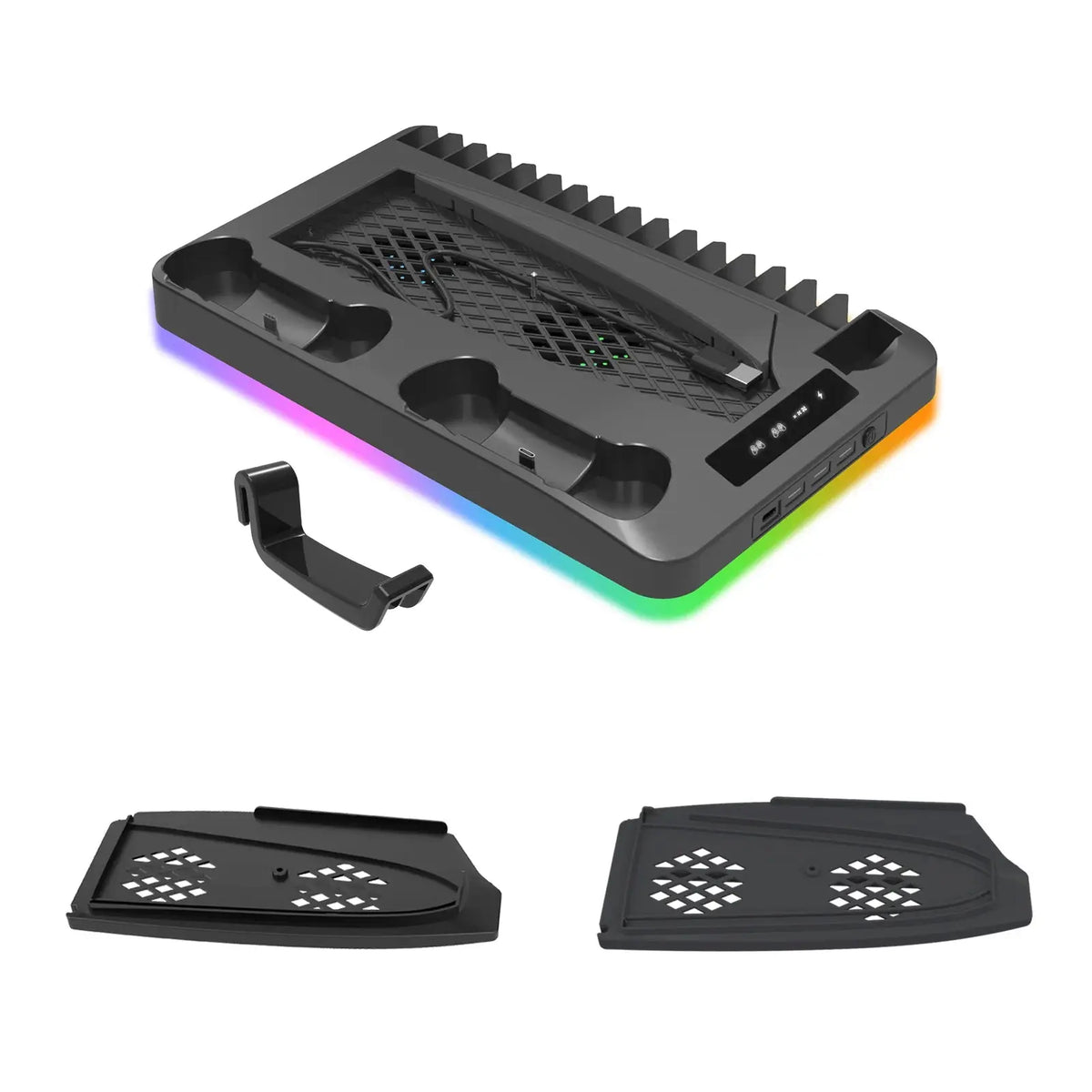 GAMINJA P58 Cooling Stand For PS5 RGB Charging Base Dual-Controller Charging Station Dual-Controller Charger For PS5 Accessories Deals 4 U  Console Accessories Deals 4 U