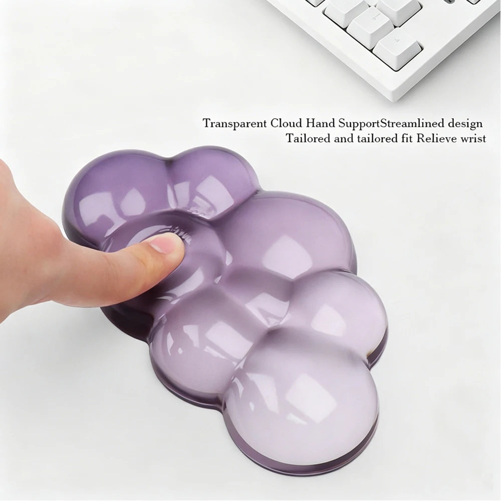 Ergonomic Cloud Silicone Wrist Rest Pad, Soft Comfort Wrist Support Cushion for Keyboard Mouse, Gaming Office Laptop PC