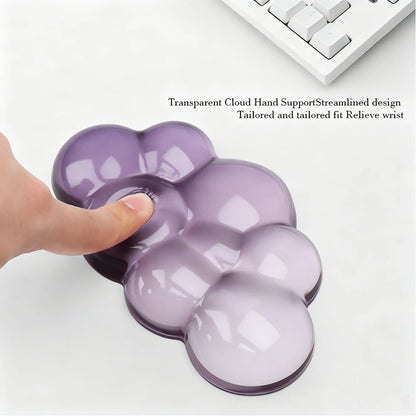 Ergonomic Cloud Silicone Wrist Rest Pad, Soft Comfort Wrist Support Cushion for Keyboard Mouse, Gaming Office Laptop PC