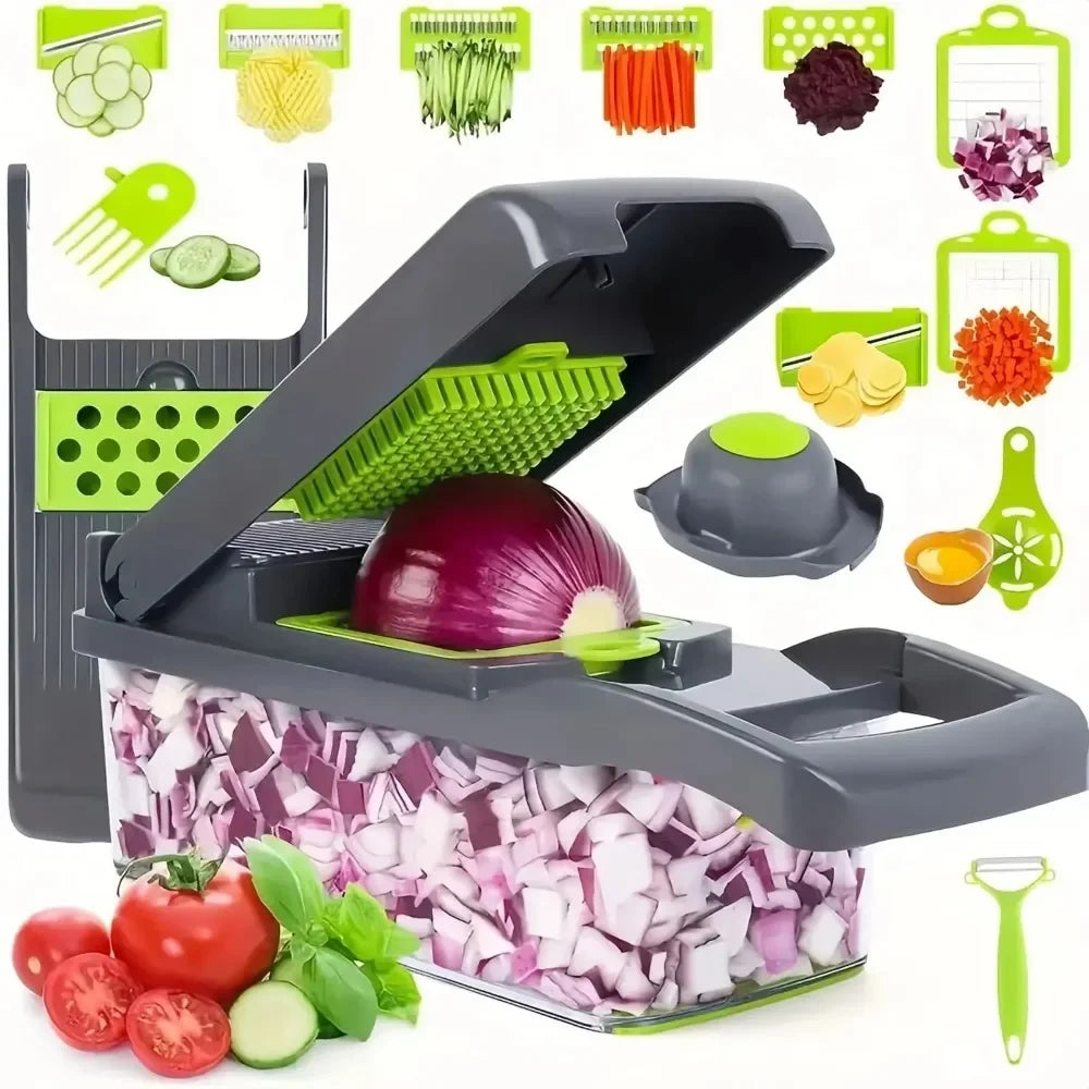 Multifunctional Vegetable Chopper Handle Food Grate Food Chopper Vegetable Slicer Dicer Cut 14/16 in 1 Kitchen Items Cocina Deals 4 U   Deals 4 U