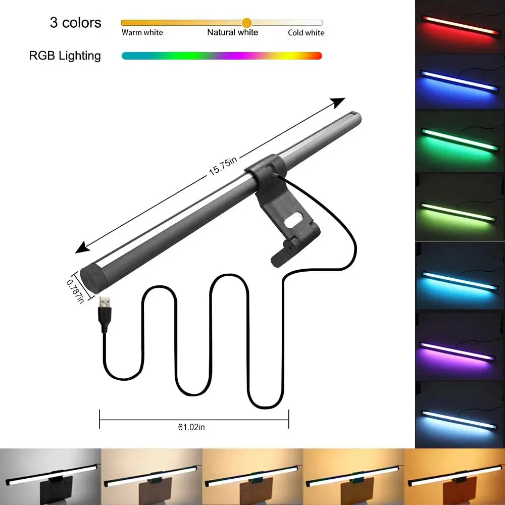 LED Desk Lamp Monitor Light Bar Eye-Care Stepless Table Lamp Dimming Lighting Computer Monitor Screen Light Bar for Work Gaming Deals 4 U  RGB Hexagon Wall Lights Deals 4 U