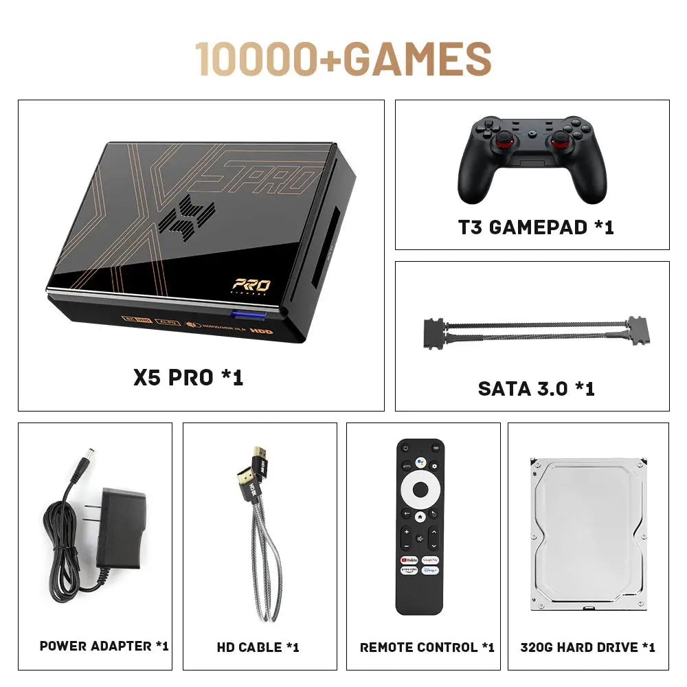 Kinhank Super Console X5 PRO Retro Video Game Consoles Plug and Play 320G/4T with 10000+ Games for PS2/WII/SS/DC/N64/MAME Deals 4 U  Gaming Accessories Deals 4 U