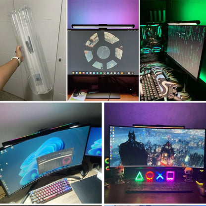 Curved RGB LED Monitor Light Bar Computer Screen lamps PC Desk Lamp USB Touch Dimmable Reading Office Gaming Gamer Lighting