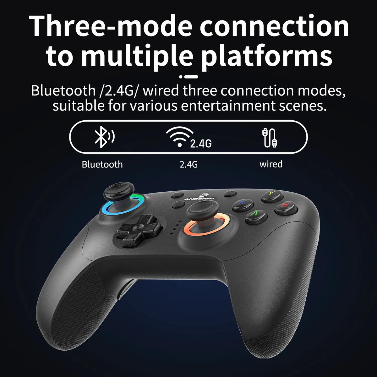 ANBERNIC RG P01 Retro Games Controller Wired/Wireless Bluetooth RGB Hall Effect Joystick XBOX Gamepad for PC Android IOS Steam Deals 4 U   Deals 4 U