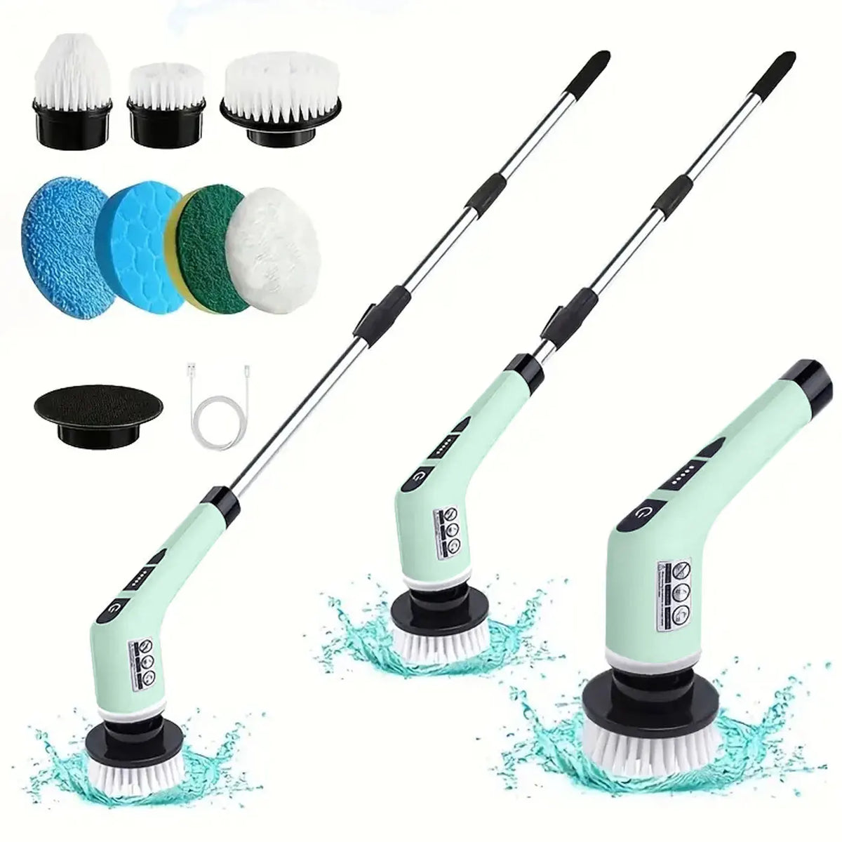 1 Set, Electric Cleaning Brush, Wireless Electric Rotating Scrubber, 7 Brush Heads and Adjustable Extension Handle, Bathroom Cleaning Brush, Household Cleaning Tools Deals 4 U   Deals 4 U