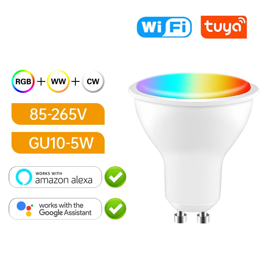 Tuya E27 GU10 E14 RGB Bulb Zigbee/WiFi/Bluetooth Smart Dimmable LED Light Lamp 5W/15W Work with Alexa Google Home Voice Control Deals 4 U   Deals 4 U
