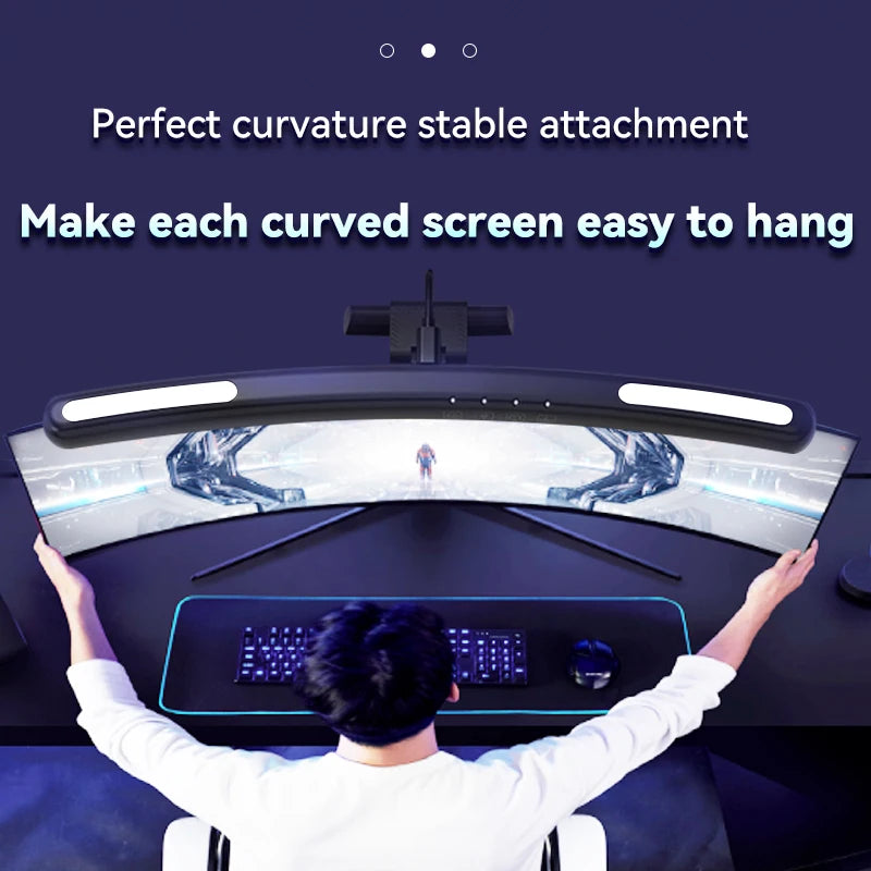 Led Curved Monitor Light Bar USB Table Lamp RGB Stepless Dimmable Hanging Office Desk Decorations Lighting For Computer Reading
