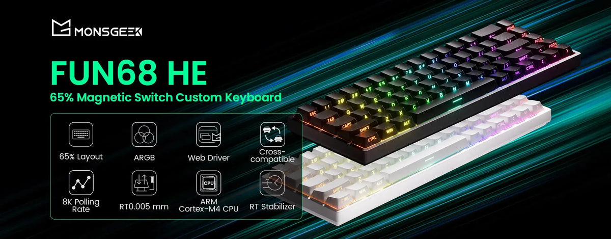 Akko MonsGeek FUN68 FUN60 PRO&MAX  HE Magnetic Keyboard 60% 65% Gaming Keyboards Rapid Trigger 8K Custom Keyboard Gamer Esports Deals 4 U  Gaming Accessories Deals 4 U