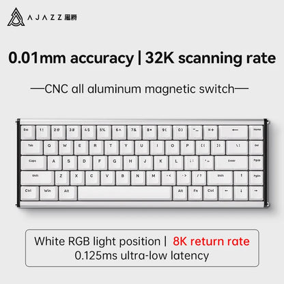 AJAZZ ALUX68 Magnetic Shaft Aluminum Alloy Esports Magnetic switch keyboard RGB hot-swappable DIY wired macro mode Hall effect