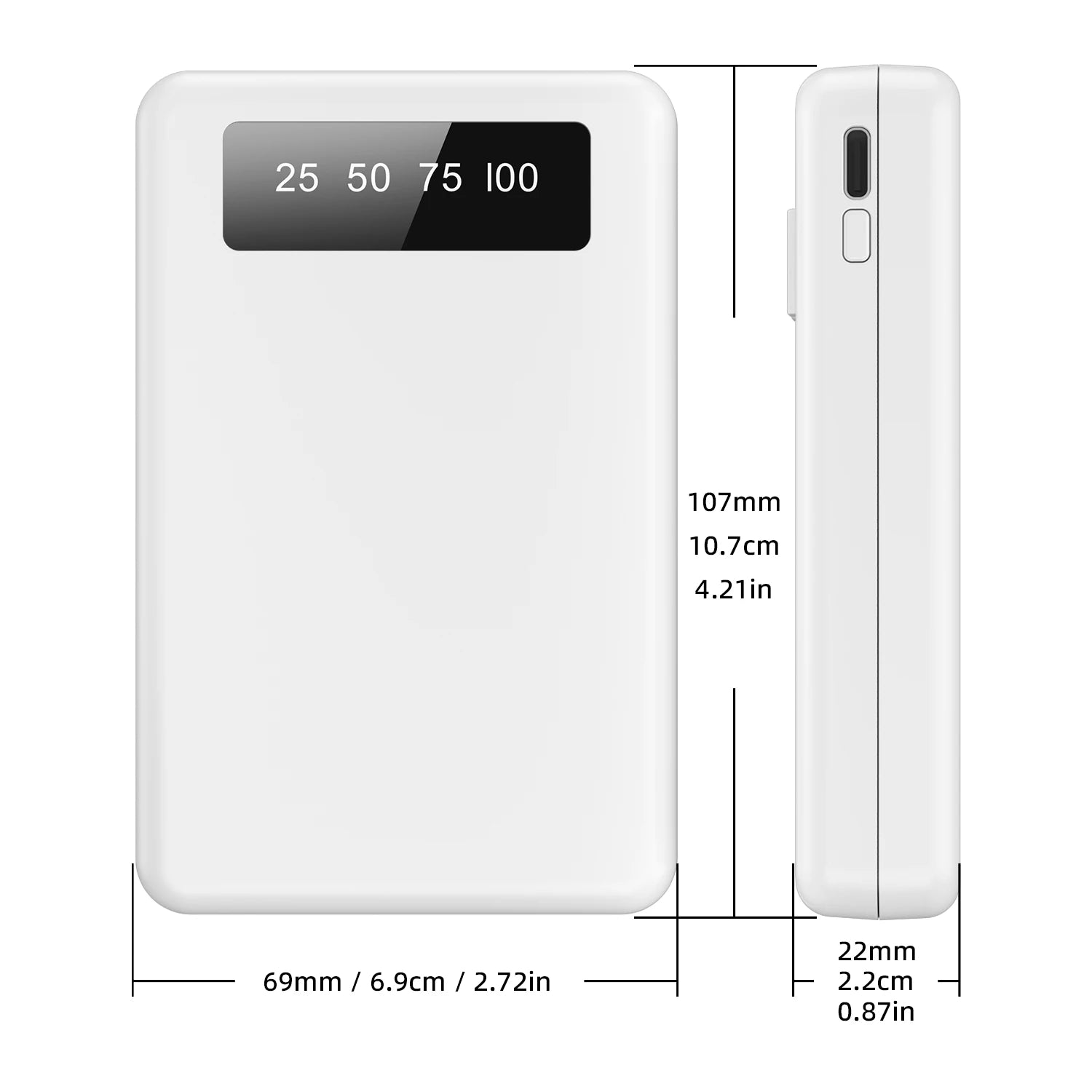 Mini Slim 10000mAh Portable Power Bank, Built-in LED Digital Display, 1 USB-A Port & 3 Integrated Cables, Small Lightweight Design, Multi-Device Simultaneous Charging for Travel, Camping and Emergency, Compatible with Android Deals 4 U   Deals 4 U