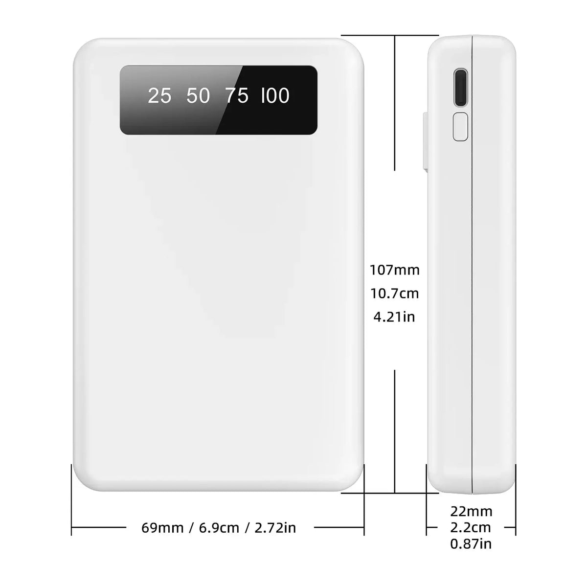 Mini Slim 10000mAh Portable Power Bank, Built-in LED Digital Display, 1 USB-A Port & 3 Integrated Cables, Small Lightweight Design, Multi-Device Simultaneous Charging for Travel, Camping and Emergency, Compatible with Android Deals 4 U  Mobile Gaming Deals 4 U