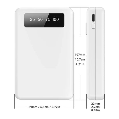 Mini Slim 10000mAh Portable Power Bank, Built-in LED Digital Display, 1 USB-A Port & 3 Integrated Cables, Small Lightweight Design, Multi-Device Simultaneous Charging for Travel, Camping and Emergency, Compatible with Android Deals 4 U  Mobile Gaming Deals 4 U