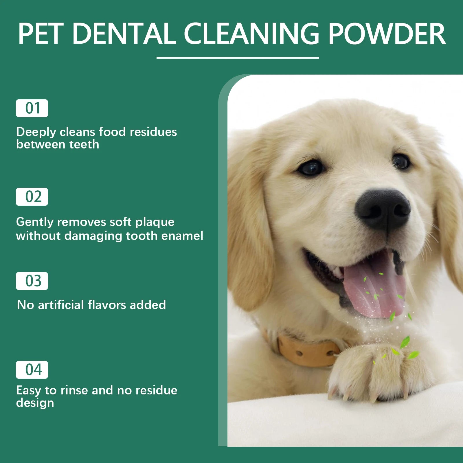 Pet Teeth Cleaning Powder for Dog Reduces Tartar and Calculus Protect Dog Oral Gum Health Freshen Breath Dog Cleaning Products Deals 4 U   Deals 4 U