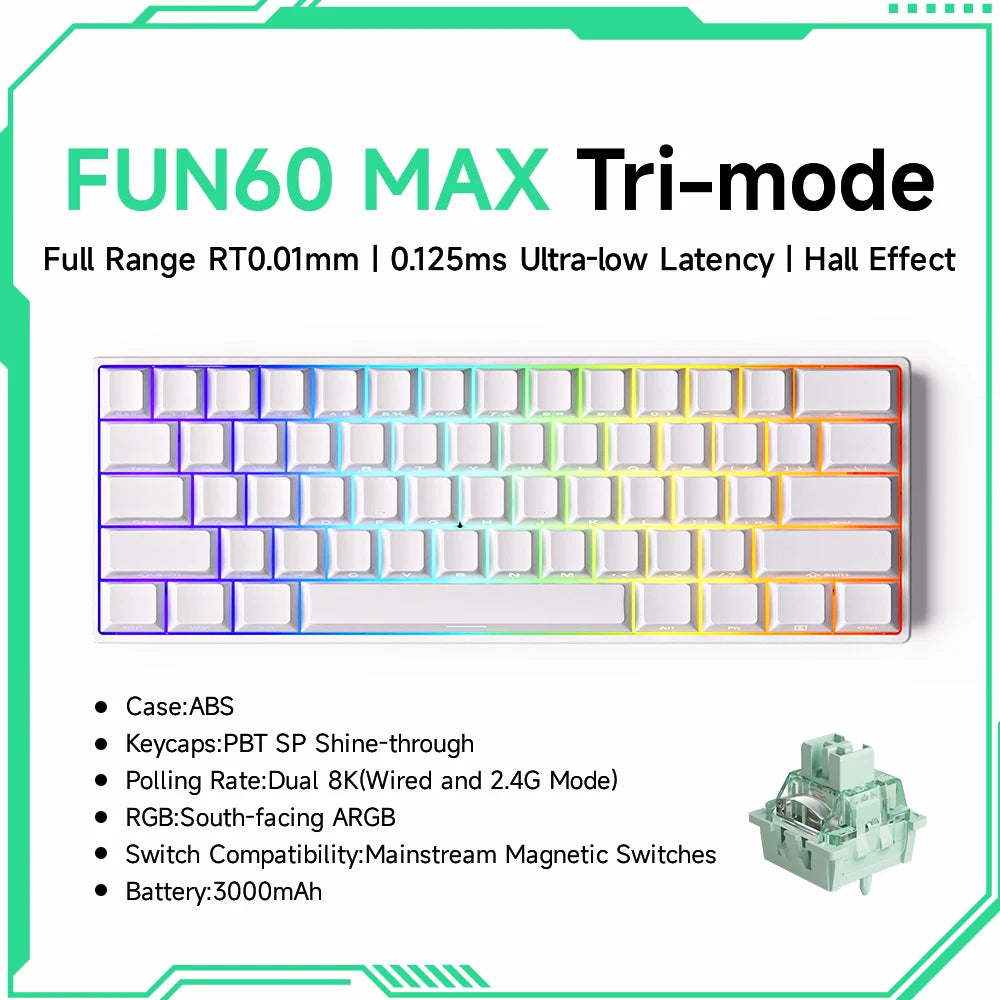 Akko MonsGeek FUN68 FUN60 PRO&MAX  HE Magnetic Keyboard 60% 65% Gaming Keyboards Rapid Trigger 8K Custom Keyboard Gamer Esports Deals 4 U   Deals 4 U