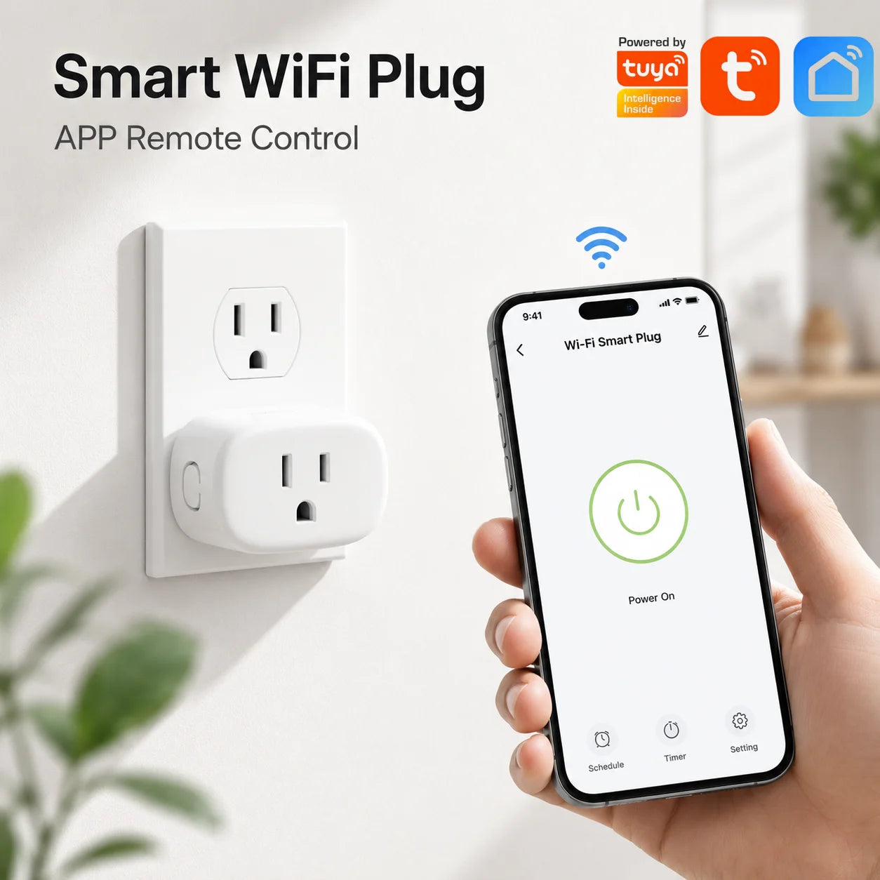 TUYA Smart Plug Compatible with Alexa & Google Home, Smart Outlet with Retome Control, Timer & Schedule, 2.4GHz Wi-Fi Deals 4 U   Deals 4 U