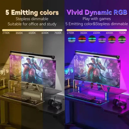 LED Desk Lamp Monitor Light Bar Eye-Care Stepless Table Lamp Dimming Lighting Computer Monitor Screen Light Bar for Work Gaming Deals 4 U  RGB Hexagon Wall Lights Deals 4 U