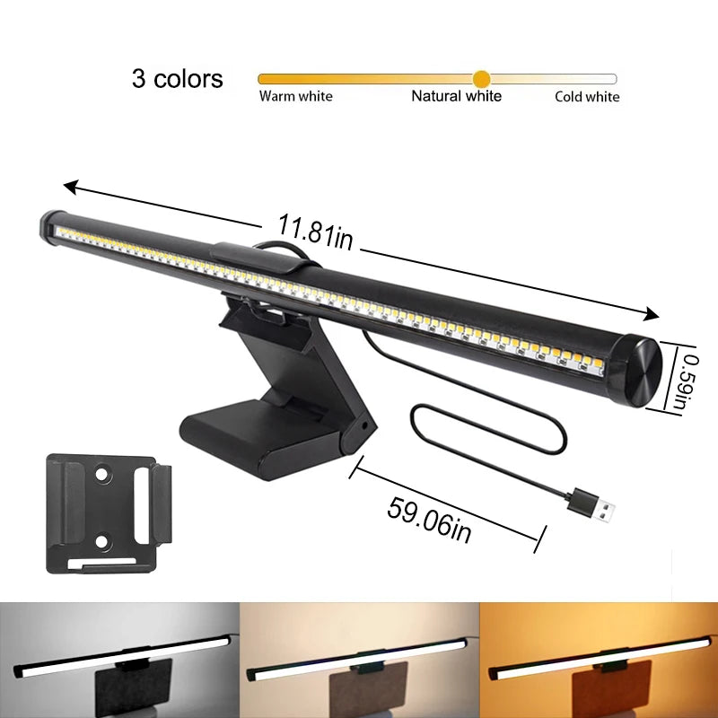 LED Desk Lamp Monitor Light Bar Eye-Care Stepless Table Lamp Dimming Lighting Computer Monitor Screen Light Bar for Work Gaming Deals 4 U   Deals 4 U