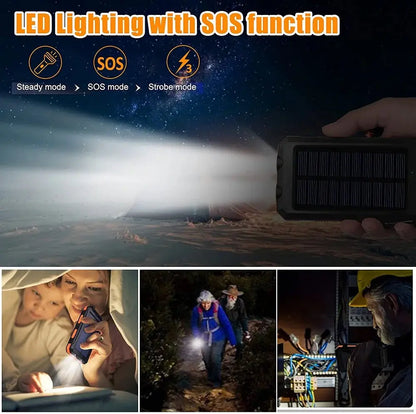 Solar Power Bank 80000mAh Portable Charging Poverbank External Battery Charger Strong Light LDE Light for All Smartphones Deals 4 U  Mobile Gaming Deals 4 U