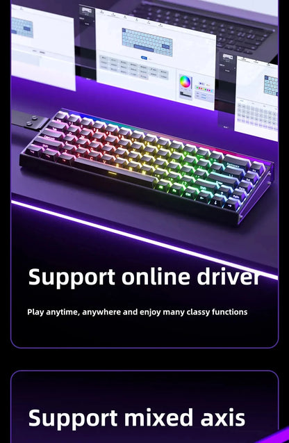AULA HERO 68HE Magnetic Switch Gaming Keyboard RT0.01 E-sports Customize RGB Wired Mechanical Keyboard Ergonomics Accessories