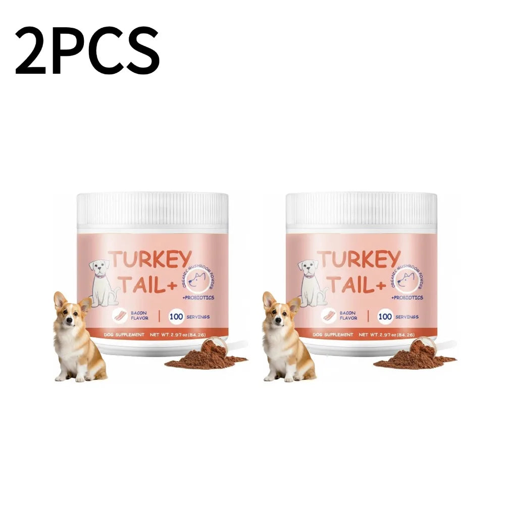 1/2/3PCS Bacon Taste Pet Mushroom Powder Natural High-Grade Ingredient Appetite Enhancer for Picky Cats Dogs Daily Nutrition Deals 4 U   Deals 4 U