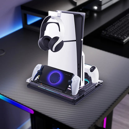 GAMINJA P53 RGB Multi-Function Cooling Base For PS5slim PS5 Controller Charger And For PS Portal Remote Player Magnetic Charger