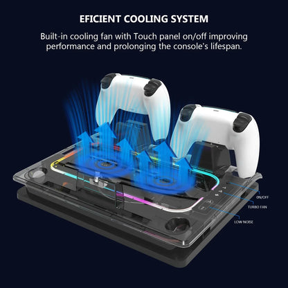 GAMINJA P53 RGB Multi-Function Cooling Base For PS5slim PS5 Controller Charger And For PS Portal Remote Player Magnetic Charger