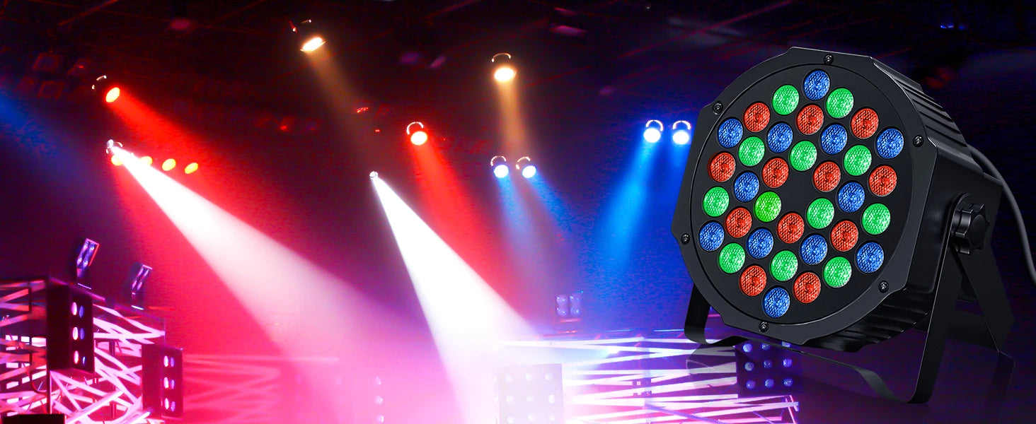 U'King 4PCS/8PCS 36LED Par Lights RGB LED DJ Stage Light with Remote Control DMX512 Sound Activated for Party Stage Effect Light Deals 4 U   Deals 4 U