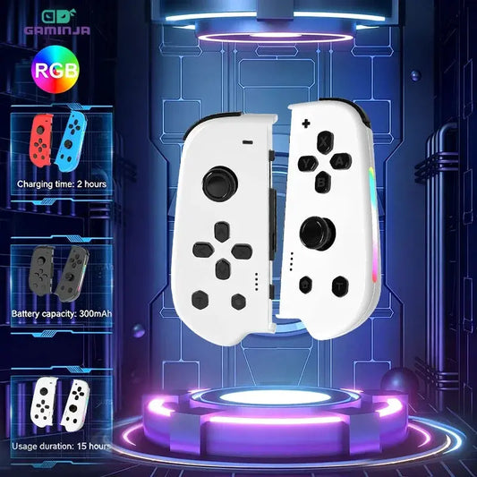 GAMINJA Wireless Joypad Controller for Switch Game Console with RGB Lamp L/R Handle Grip Wake up Screenshot Function Deals 4 U  Mobile Gaming Deals 4 U
